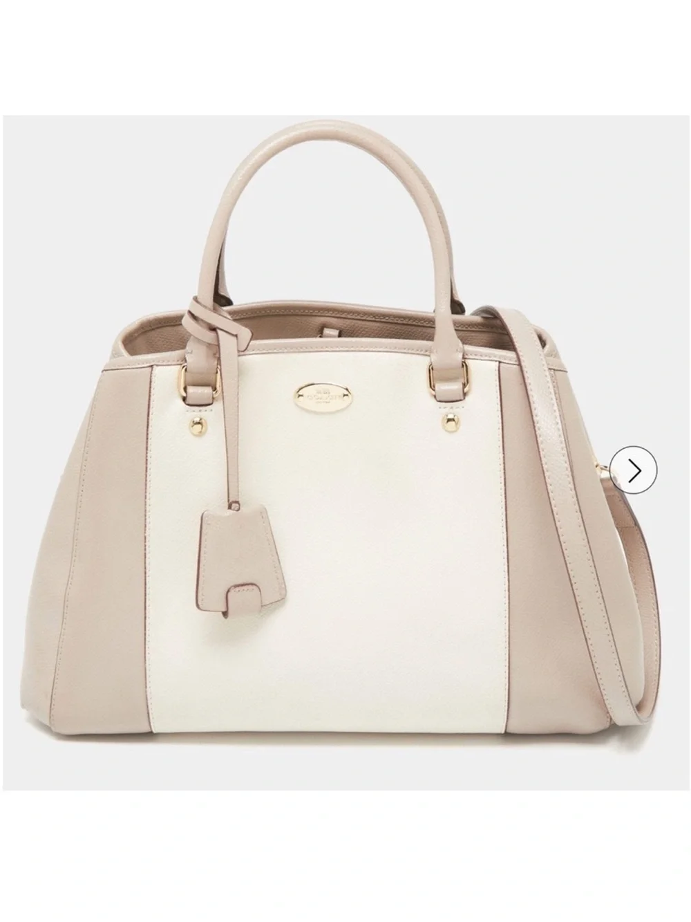 Coach Beige/Vanilla Leather Small Margot Carryall Satchel